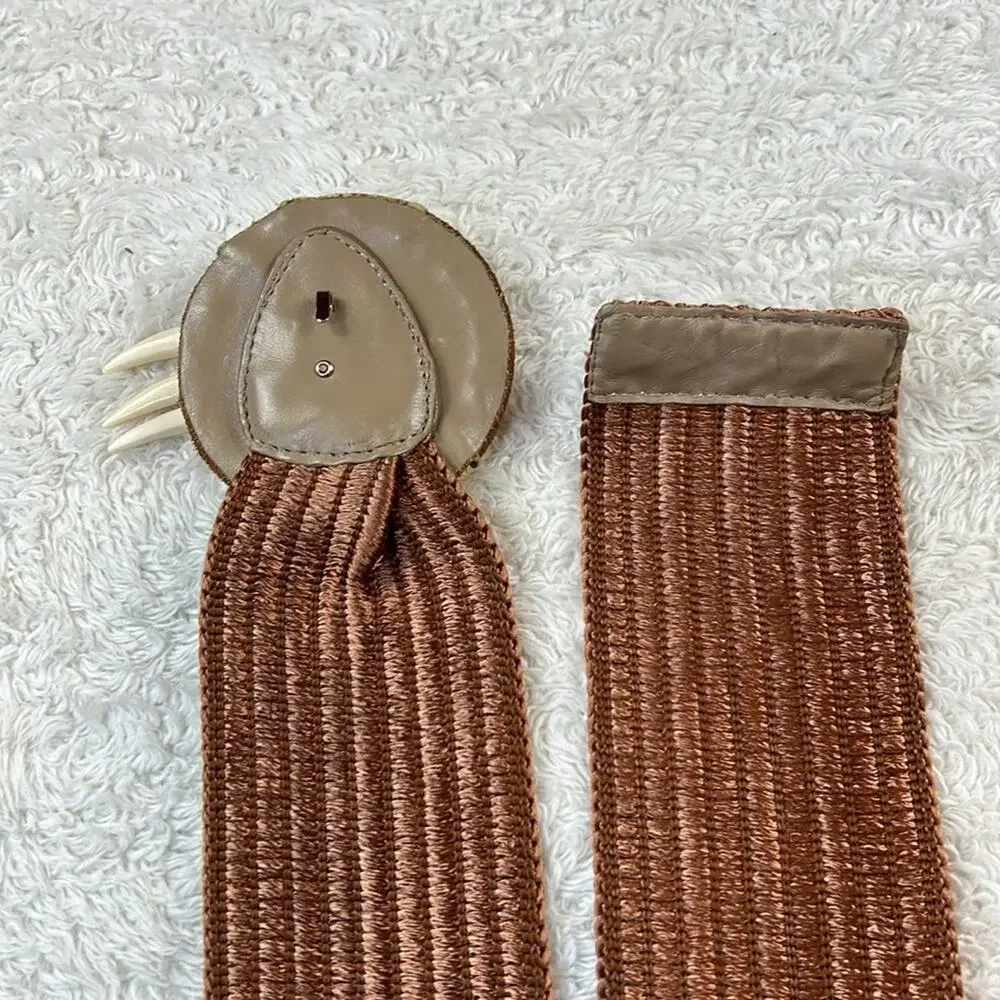 Unbranded Safari  Leopard and talon tooth adjustable belt med - ‎ Large